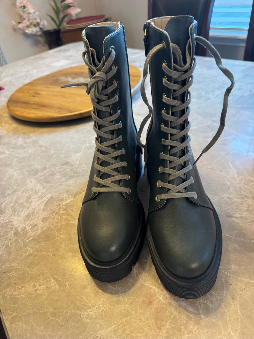 Stuart Weitzman Nisha Leather Lug-Sole Boots Size 6.5B - Picture 12 of 12